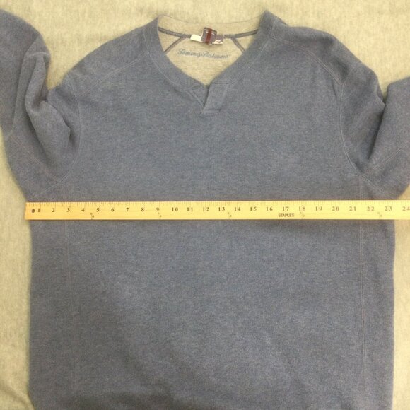 Tommy Bahama Mens Sweater Reversible Blue Large Pullover Knit Grey Flip Side - Picture 7 of 11